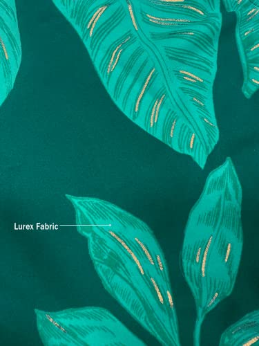 Cupshe Bikini Set For Women Two Piece Swimsuits One Shoulder Self-Tie Strap Shirred Mid Rise Bottom S, Green Tropical Leaf #TOP3
