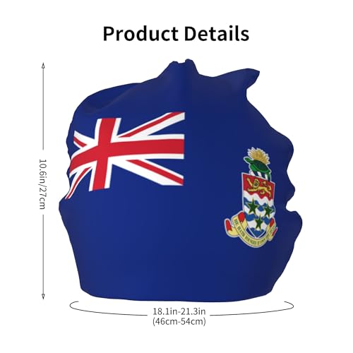 Flag of The Cayman Islands Children Hip Hop Knitted Hat Kids Elastic Leisure Knit Cap Warm Sleep Beanies Black2