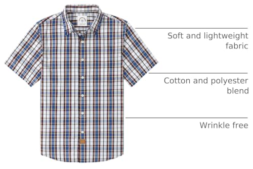 Image of Dubinik Mens Short Sleeve Button Down Shirts Soft Breathable Summer Vintage Regular Fit Lightweight Men's Casual Shirt