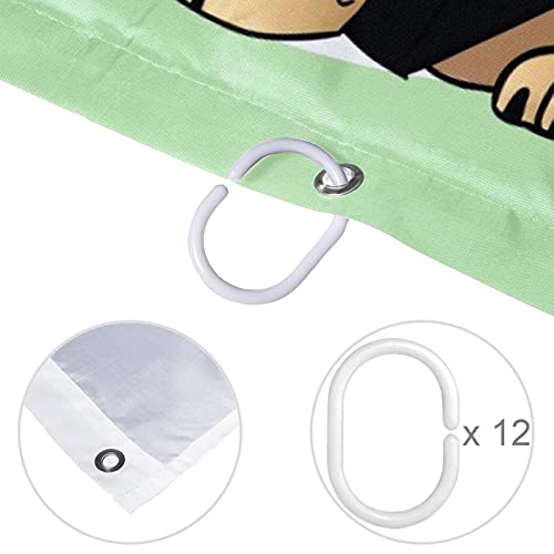 Rideaux de douche sans odeur anti-éclaboussures motif chien