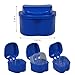 2 Pcs Denture Bath Box Cup - Complete Clean Care for Dentures, Clear Braces, Mouth Guard, Night Guard & Retainers - Travel-Friendly (Blue+Dark Blue, Medium-2A)