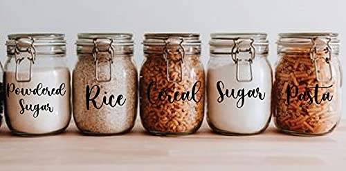 Pantry Vinyl Labels for Organization | 12 Kitchen Staples with The Ability to Customize 2 More Labels | | Choose from 25 Colors to Match Any Themed Pantry or Kitchen - Image 3