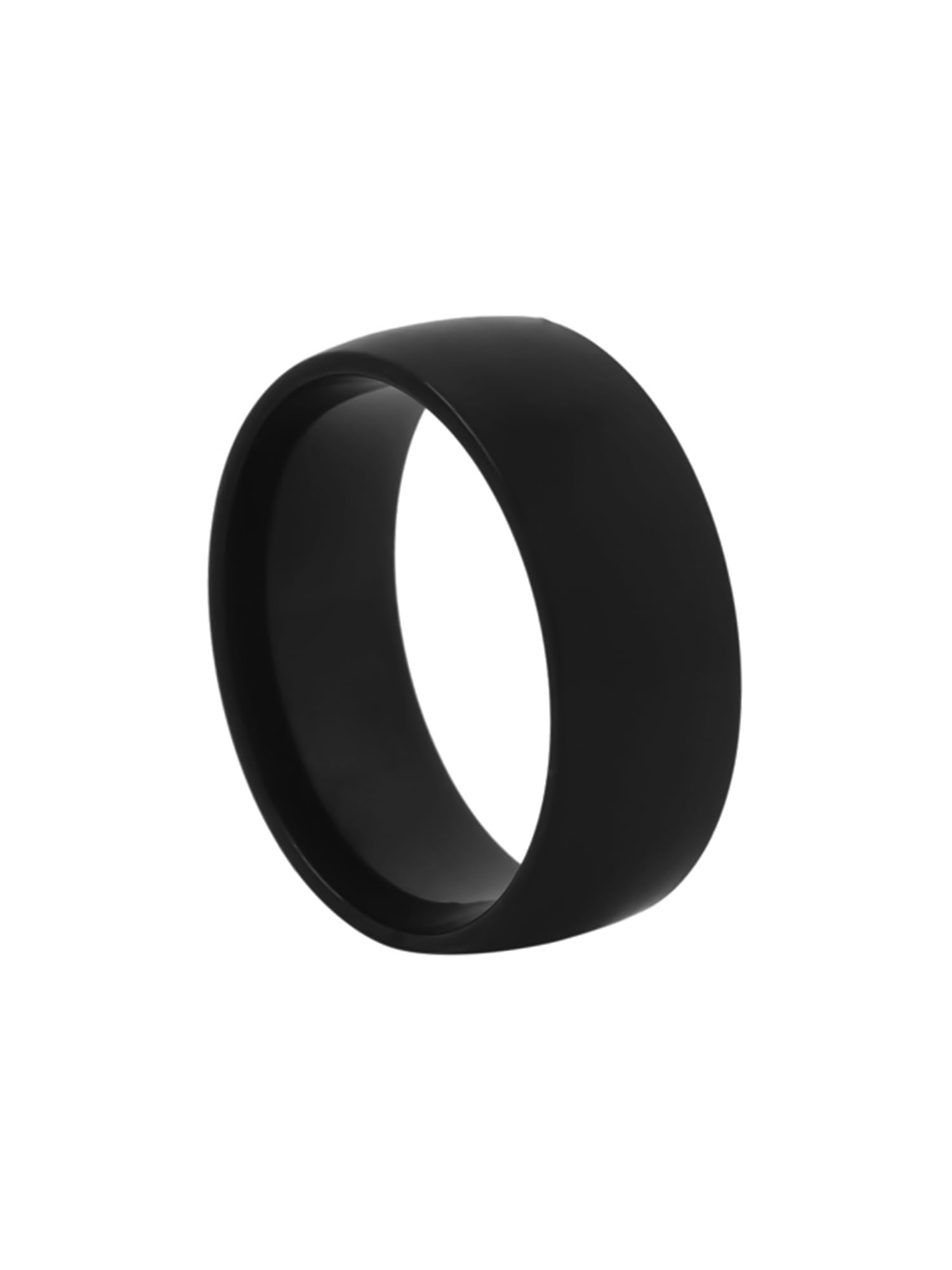 Yellow Chimes Western Style Titanuium Black Band Ring for Men and Women