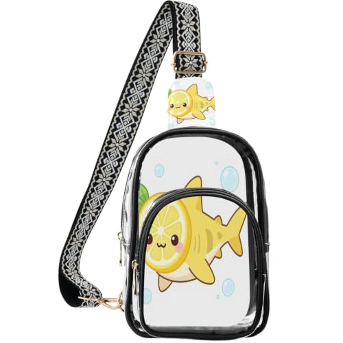Bolsa transparente para festivales con correa ajustable y cremalleras de metal