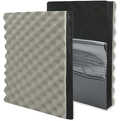 BXI Soundproofing Closed Cell Foam - 2 Pack Self-Adhesive 16'' X 12'' X 1.8'' Thickened Egg Crate Sound Proof Foam - Acoustic Foam Panels Great for Noise & Thermal Insulation (Gray) Cover