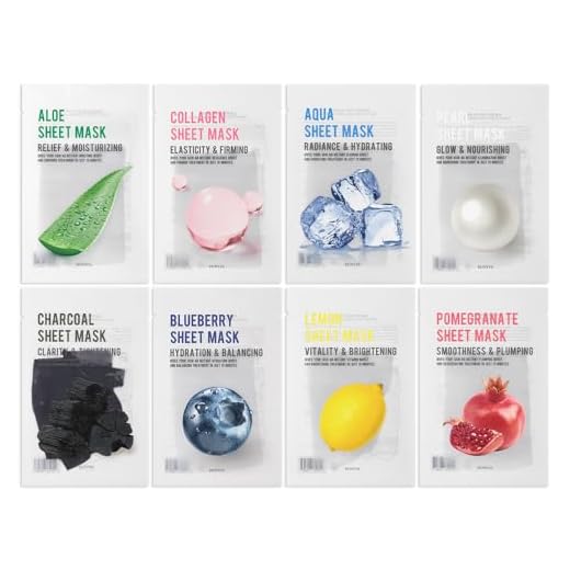 EUNYUL [Pack of 8] Purity Facial Sheet Mask Pack (8 types) Korean Skincare Hydrating & Nourishing & Natural Ingredients for All Skin Type