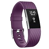 Vancle Bands for Fitbit Charge 2 Special Edition, Adjustable Replacement Accessory Sport Wrist Band (No Tracker), Plum, Large