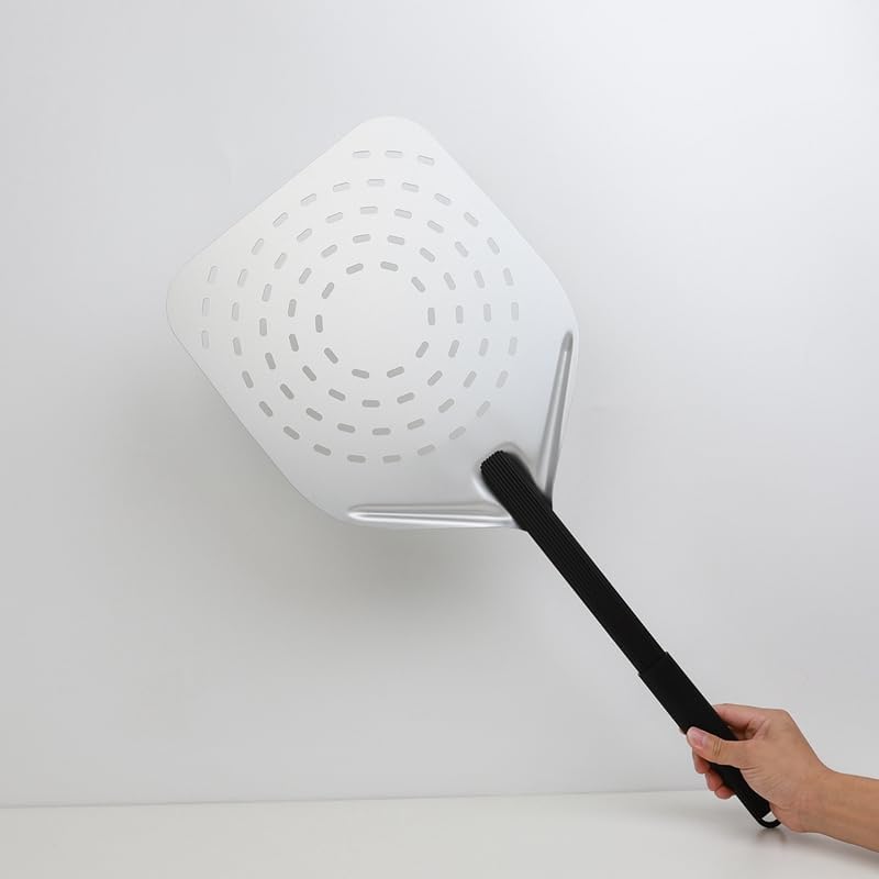 Pizza Peel 12 Inch Anodized Aluminum Pizza Paddle Perforated Pizza Peel Pizza Shovel for Baking Homemade Pizzas Pizza Paddle
