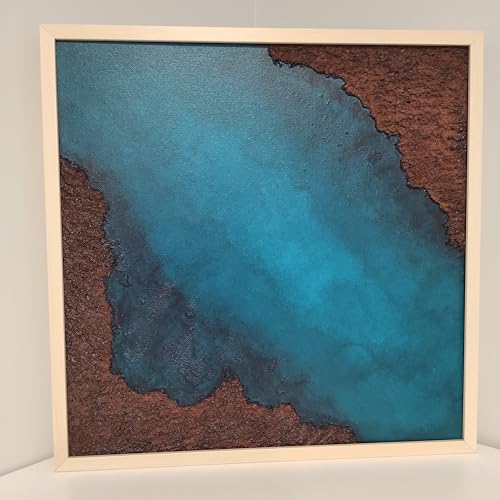 Pintura "Ecos de Óxido y Esmeralda" en lienzo sobre madera