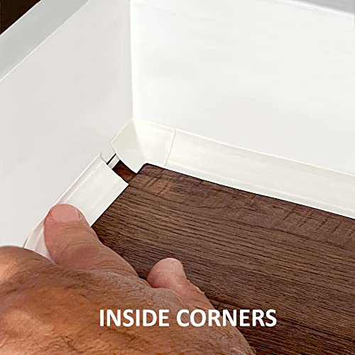 InstaTrim 3/4 Inch Corner & End Caps, White, 6-Piece Set, Flexible Trim for Easy Home Projects, Perfect for DIY Corner & Edge Protection, Waterproof, Durable, Paintable - Thumbnail 7