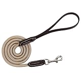 Correas para Perros CHICGADGETS de Cuero y Nailon, 1,5 m de Largo, Cosidas a Mano, Juego con el Collar del Perro