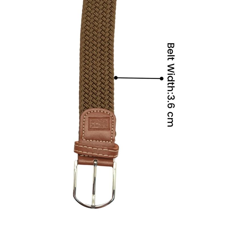 Image of The Tie Hub Unisex Stretchable Woven Fabric Belt | Adjustable, Hole-Free Design | Fits Up to 40 Inches Waist