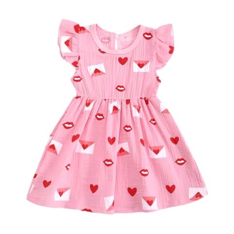 Kids Summer Love Hearts Princess Dress Cover