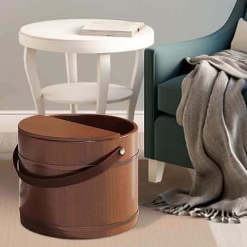 Tina de madera para baño de pies con tapa miniatura 5