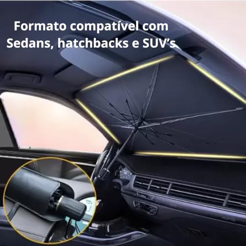 Quebra sol portátil para-brisa de carro – Protetor solar para-brisa com isolamento térmico – Guarda