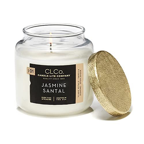 Clco By Candle-Lite Jasmine Santal Single-Wick Scented Candle, 14 Oz Jar, Off White, 14 Ounce #TOP8