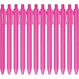 U-RIGHT 12 Pcs Gel Ink Pens Black Ink 0.5 mm Fine Point Smooth Writing Cute Pens for Office School (Pink)