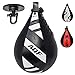 AQF Pera Boxeo de Cuero y Saco Boxe Punching Ball para MMA Conjunto de Entrenamiento con Pera de Boxeo (Blanco y Negro)
