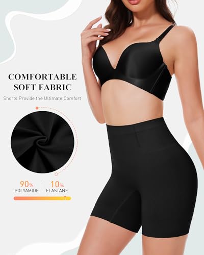 Image of BESTENA Shapewear Shorts for Women, Mid Waist Tummy Control Shaper | Mid-waist tummy control shapewear shorts smooth tummy and thighs with seamless comfort and discreet under-dress wear