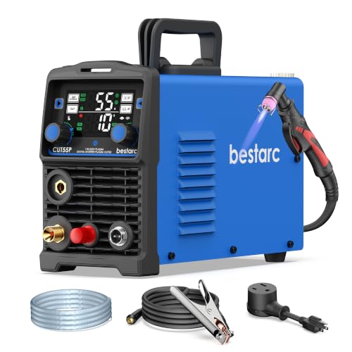 Image of Bestarc Plasma Cutter, [Pilot Arc][Large LED Display] 55A bestarc Plasma Cutter Machine 110 /220V Dual Voltage, 5 /8 Inch Clean Cut 3 /4 Inch Max Cut, Post Flow Mesh Cut, 2T /4T for Beginners DIY