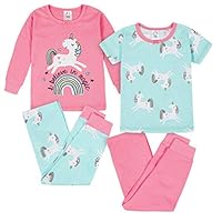 Gerber Baby-Mädchen-Pyjama-Set, 4-teilig, Unicorn Magic Pink, 5 Jahre