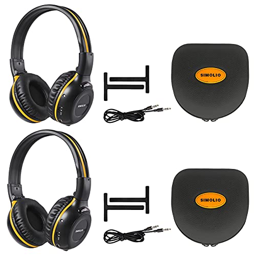 SIMOLIO Compatible with uConnect VES Dodge Grand Caravan & Chrysler Town & Country & Jeep Wireless Headphones (2 Pack) OEM IR Car Headsets 2006 2007 2011 2012 2013 2014 2015 2016 2017 2018 2019