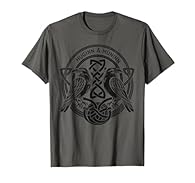 Norse Germanic Mythology design. Honor Odin, the Allfather, with this Viking Raven. Huginn & Muninn woven ntricate Norse knotwork. These legendary ravens are depicted with eyes, soaring across Midgard to bring Odin knowledge from all realms. Odin’s R...