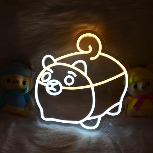 Image of Corgi Cute Neon Sign Dog Kawaii Neon Light Decorative Bedroom Living Room Pet Store Dogs Party Wall Art inch13x12.8 inch Animal Design LED Sign for Caring Person Friends Classmates