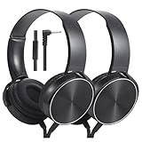 Wensdo 2 Pack Classroom Headphones with Microphone for Kids All Ages K-12, Durable Wired Students Computer Headphones for School, Library Airplane, Online Learning and Travel(HY450, Black)