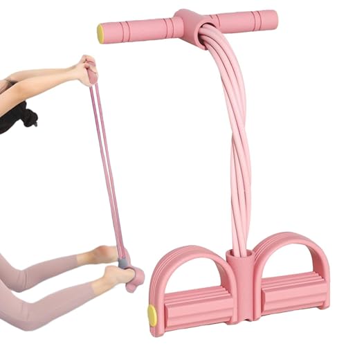 Banda de resistencia con pedal, 8 tubos elásticos multifunción para abdominales con asa, equipo de yoga en casa, para piernas, brazos, cuerpo entero, abdominales, yoga, entrenamiento gimnasio
