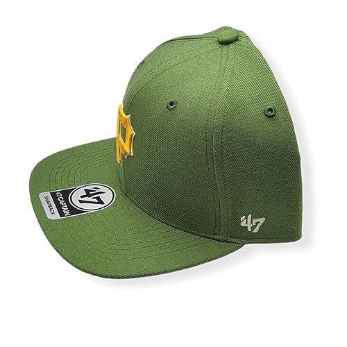 47 Pittsburgh Pirates Fatigue Green Sure Shot Captain Adjustable Snapback Cap - Mlb Flat Bill Structured Hat thumb #1