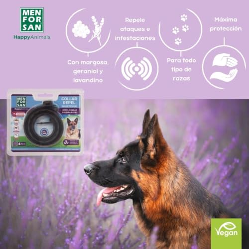 Miniatura 3 de Menforsan Collar Perros Antiparasitario Para Perros Con Margosa, Geraniol Y Lavandino, Cítrico, Marrón, 57 Cm