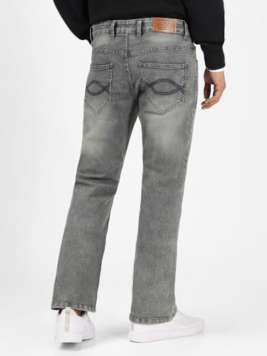 Image of Urbano Fashion Men's Stretch Fit Mid Rise Washed Bootcut Jeans Stretchable