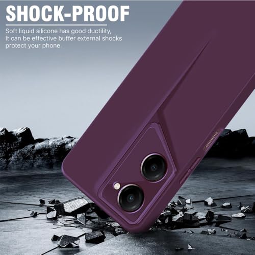 Image of WOW IMAGINE Back Cover for iQOO Z9 Lite | Vivo T3 Lite 5G | Y18t | Y18 | Y18e | Y03 | Y28s | Blade Series Thin Case | Camera Protection | Soft Matte Silicone Flexible Mobile Case - Purple