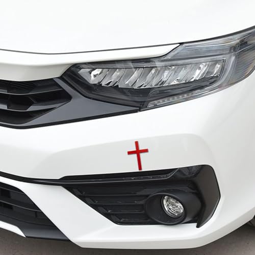 Image of 4PCS Metal Christian Cross Emblem Stickers, 2.5x1.8in 3D Jesus Christ Auto Emblem Badge Decal, Self-Adhesive Styling Cross Decal Decoration for Trunk Tailgate Side Fender (Red)
