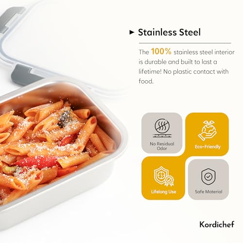 Cuiselect 8 PCS Stainless Steel Lunch Box, 4-Size (58/41 /24 /14Oz) Stackable Metal Bento Boxes BPA Free Dishwasher Safe, Food Storage Containe, Leakproof Reusable Meal Storage for Work,Travel (Pink) by Cuiselect - Image 6