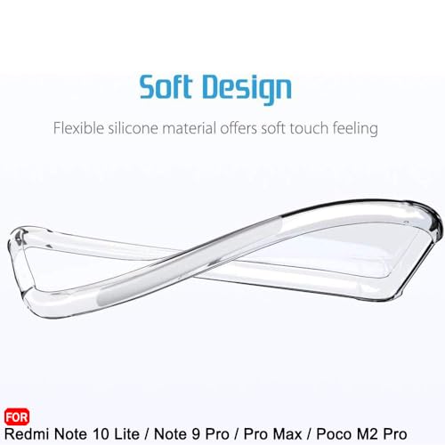 Image of TheGiftKart Crystal Clear Back Cover Case for Poco M2 Pro /Redmi Note 9 Pro /Pro Max | Shockproof Soft TPU Case | Cushioned Edges for Ultimate Protection Back Cover Case (TPU, Transparent)