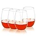 QHYK 4PCS Weingläser, Unzerbrechlich Bruchfeste Stemless Wein Plastikweingläser, BPA frei, Wiederverwendbare Plastikbecher für Parteien, Hochzeiten, Outdoor-Aktivitäten Freien, Crystal Clear-16oz