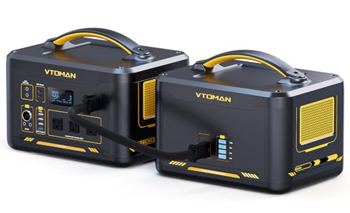 Image of Vtoman 3096Wh Solar Generator with Extra Battery Included, 1800W (Peak 3600W) LiFePO4 Battery Power Station for Power Outages, RV, Camping, Emergencies