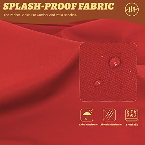 Focuprodu Bench Cushions.double Piping Bench Cushions For Indoor/Outdoor Furniture,45X18 Inchs Outdoor Bench Cushions For Courtyards, Terraces, Swing Cenches (45X18X2.5, Red) #TOP1