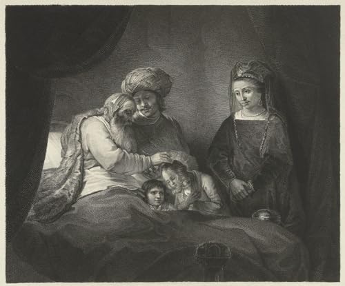 Toile Jacob bénit Éphraïm et Manassé par Claessens, impression art moderne paysage 60x90cm