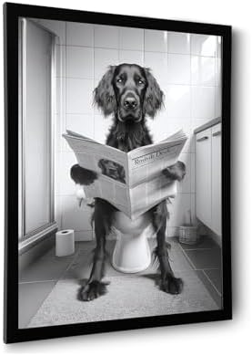 GZJBJITQ Funny Irish Setter Reading Newspaper Bathroom Wall Art -...