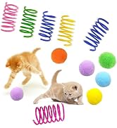 itPlus Cat Toys for Indoor Cats, 6PCS Cat Spiral Spring and Cat Toy Balls Interactive Cat Toys Cr...