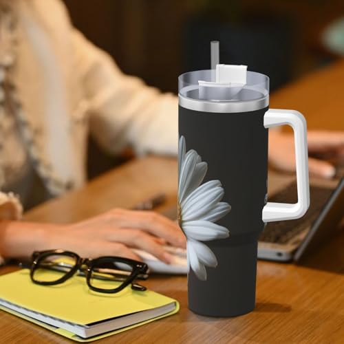 Vaso térmico de acero inoxidable 40oz con asa y sorbete miniatura 7