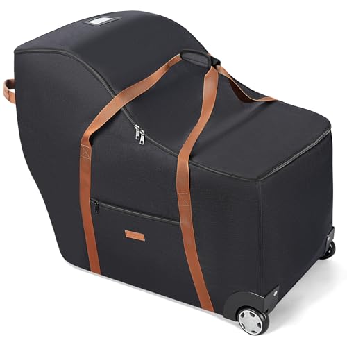 Image of Infant Car Seat Travel Bag with Wheels, Padded Zipper Pocket for Air Travel, Gate Check Car Seat Cover, Baby Travel Essentials