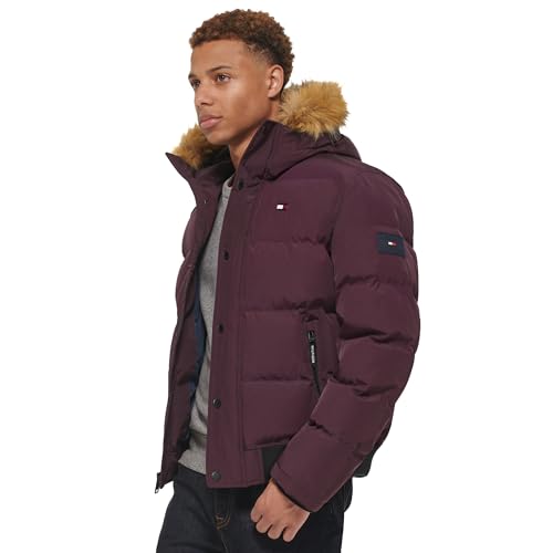 Image of Tommy Hilfiger Men's Arctic Cloth Quilted Snorkel Bomber Jacket (Standard and Big & Tall)