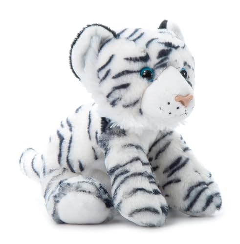 The Petting Zoo Tiger Stuffed Animal, Gifts for Kids, Wild Onez Zoo Animals, White Tiger Plush Toy 9 inches