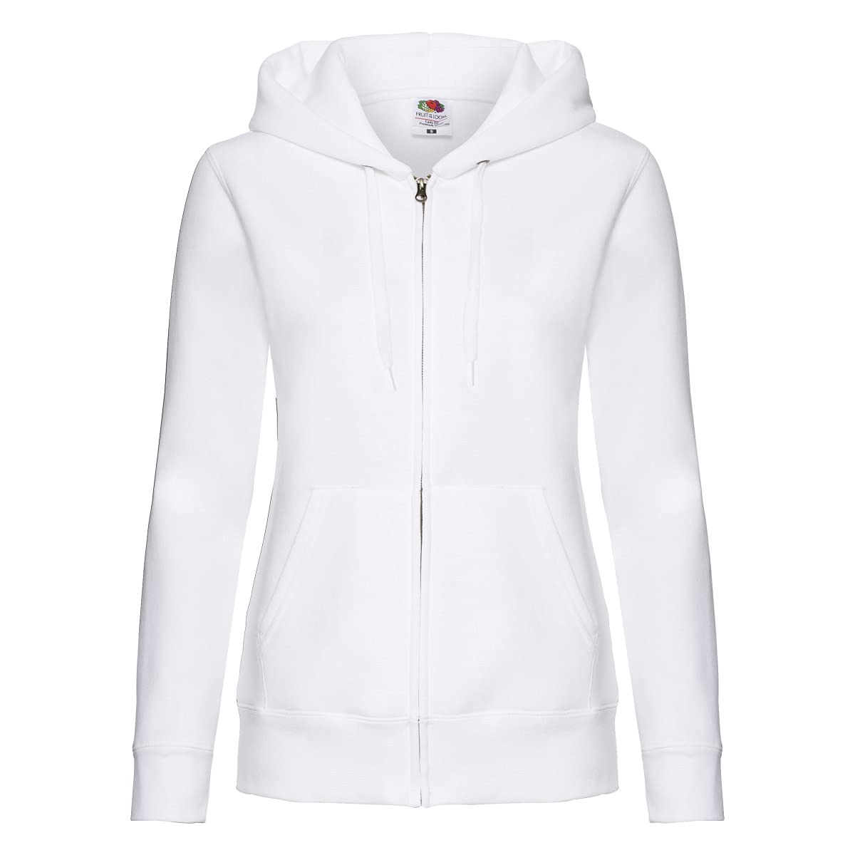 Fruit of the Loom 62118 Ladies Premium Hooded Sweat Jacket - White - XL