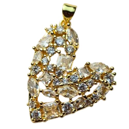 Pendentif cœur LKBEADS le cadeau d'amoureux idéal en acier plaqué or et zircone