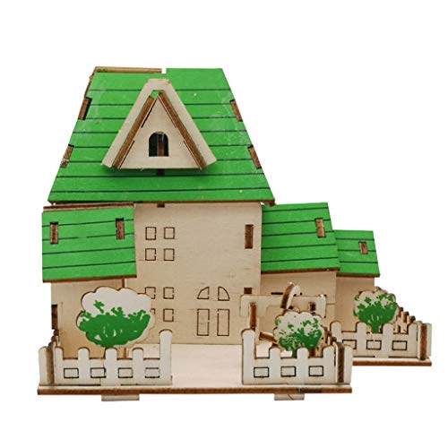 CUEYU Building house 3D Puzzle,Cute House 3D House Jigsaw Puzzle Model Kit,Model Paper DIY educational Toys for Teens and Adults (B)